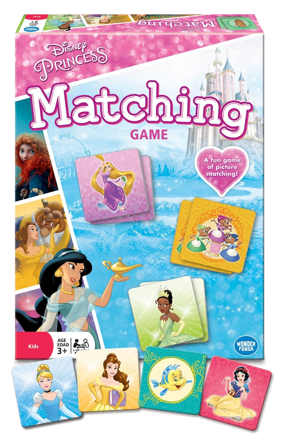 Wonder Forge Disney Princess Matching Game for Boys & Girls Age 3 and Up - A Fun & Fast Memory Game You Can Play Over & Over
