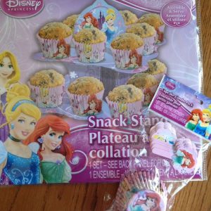 Disney Princess Party Supplies Set - Cupcake/Snack Stand + 18 Disney Princess Cupcake Liners W/Bonus Picks! Featuring Cinderella, Ariel & Rapunzel! by Peachtree