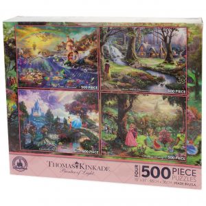 Disney Thomas Kinkade Set of 4 500 Piece Puzzles Puzzle Snow White Little Mermaid Sleeping Beauty Cinderella